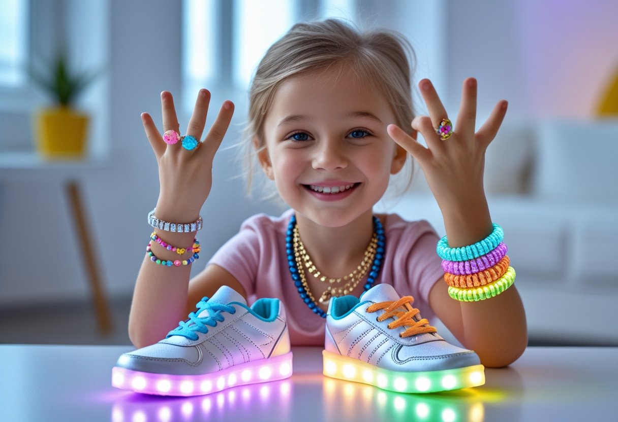 Sådan styler du dine smykker med sko med lys til børn